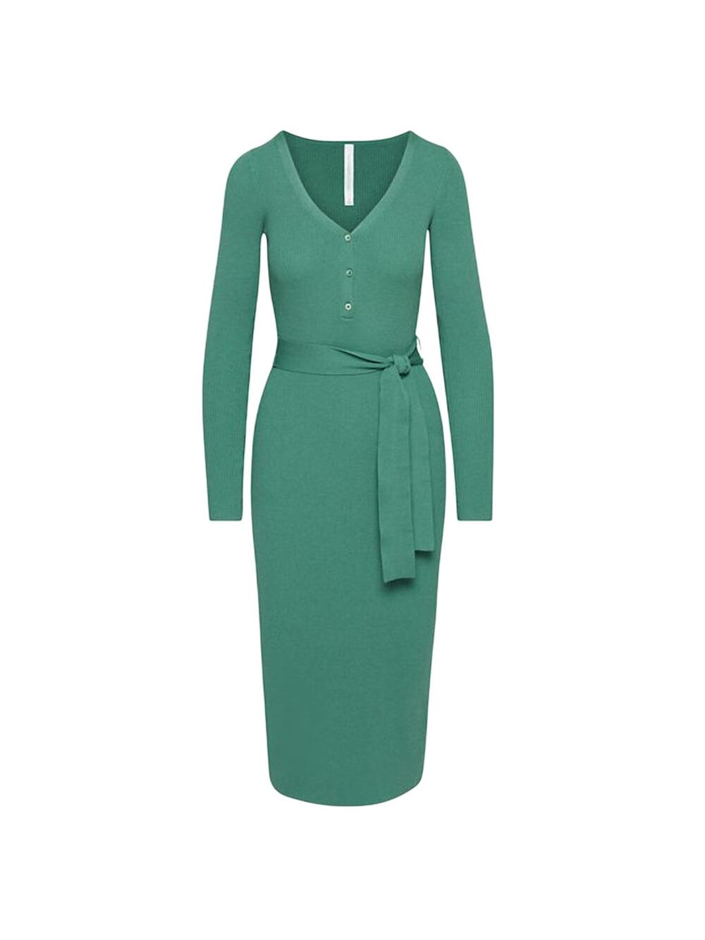 Babaton Ribbed Green Henley Sweater Dress Size XS